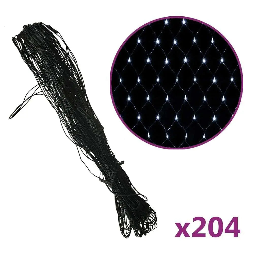 VidaXL W2B LED Net Light 9.8'x 6.6' Cool White PVC Water-Resistant Decorative Lighting