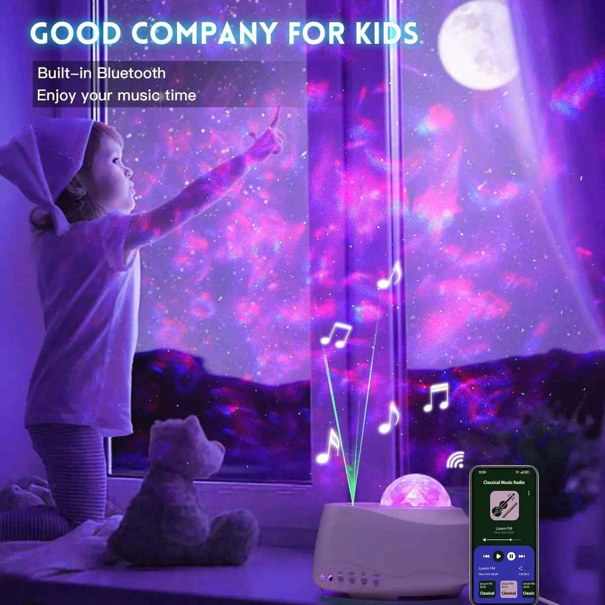 Premium APP Remote Voice Control Ocean Wave Led Star Projector Night Lamp Light, Lamp Night Led Lamp Light