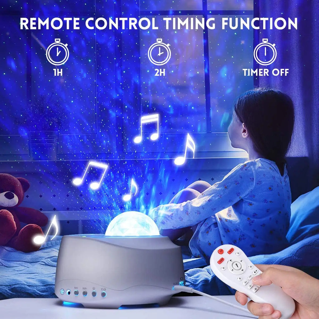 Premium APP Remote Voice Control Ocean Wave Led Star Projector Night Lamp Light, Lamp Night Led Lamp Light