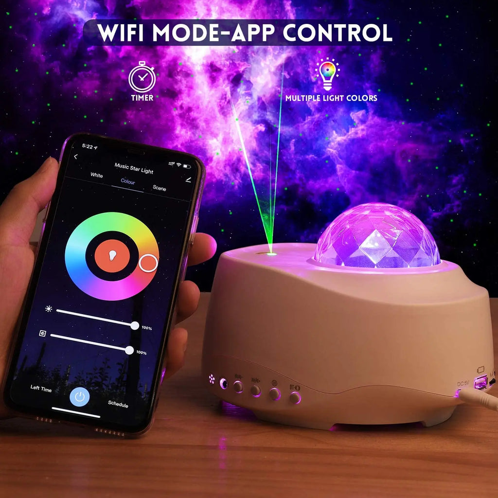 Premium APP Remote Voice Control Ocean Wave Led Star Projector Night Lamp Light, Lamp Night Led Lamp Light