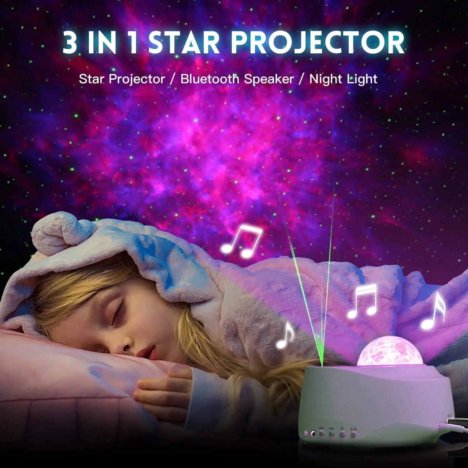 Premium APP Remote Voice Control Ocean Wave Led Star Projector Night Lamp Light, Lamp Night Led Lamp Light