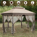 10'x 12' Octagonal Patio Gazebo-Brown