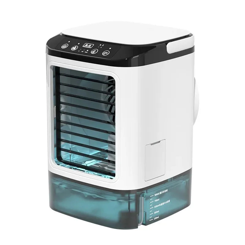 Portable Home Air Conditioner, Desk Fan with Dual Ultrasonic Atomization, 3 Speeds, Quiet, with Night Light，Desktop air conditio