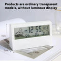 LCD Desktop Alarm Clock Transparent Calendar Weather and Digital Temperature and Humidity Display Home Appliance Smart Life