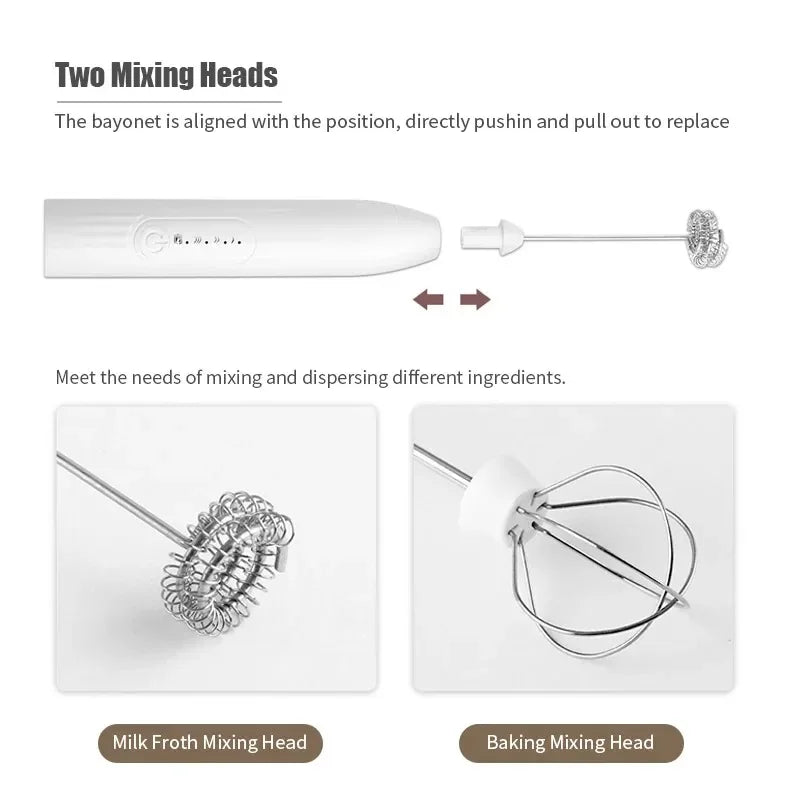 Cordless Home Kitchen Gadgets Electric Kitchens Accessories Milk Mixer Frother Mini Coffee Egg Beater Beating Tools Dining Bar