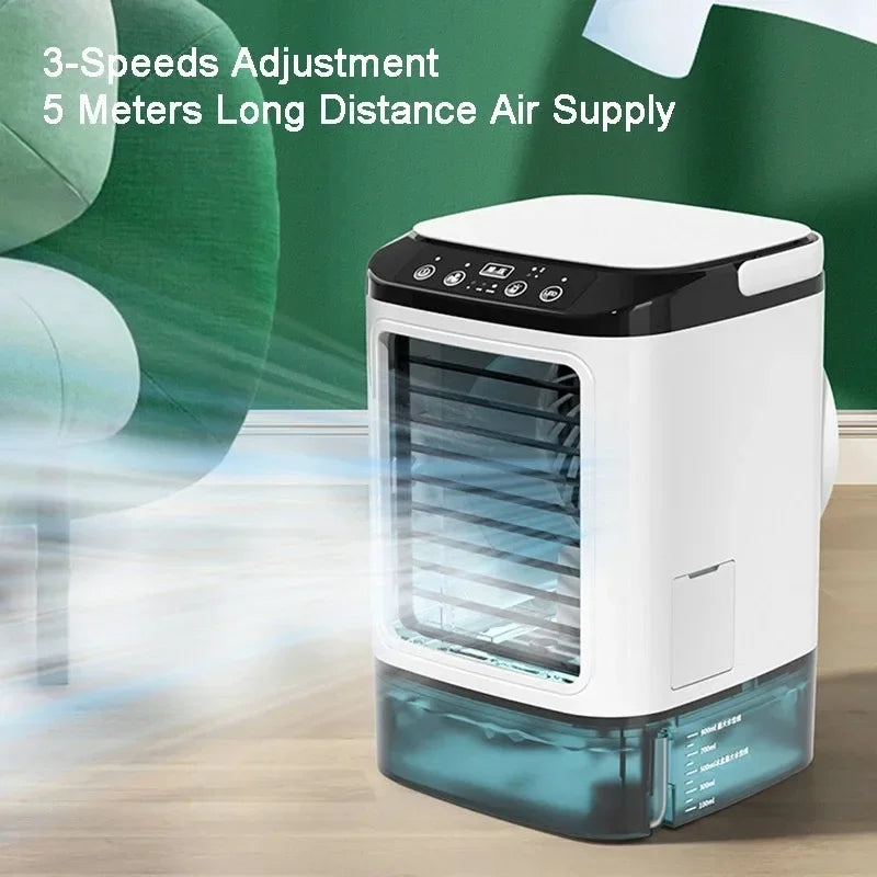 Portable Home Air Conditioner, Desk Fan with Dual Ultrasonic Atomization, 3 Speeds, Quiet, with Night Light，Desktop air conditio