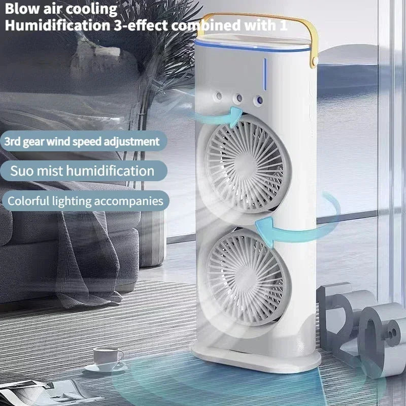 Fan Household Mini Air Cooler  Light Portable Humidifier Air Adjustment Fan for Office, Home