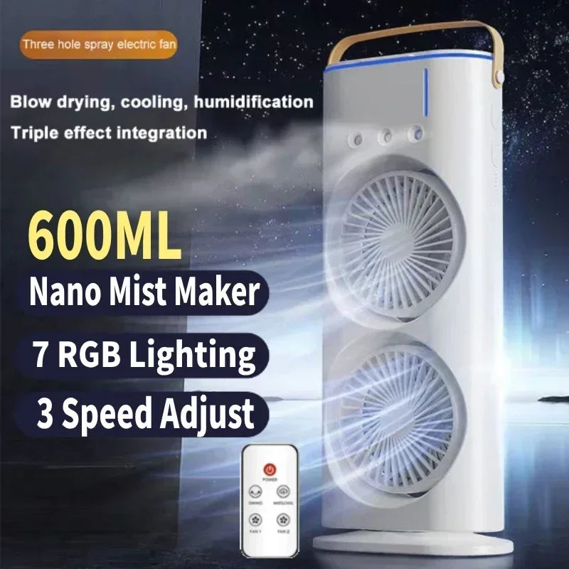 Fan Household Mini Air Cooler  Light Portable Humidifier Air Adjustment Fan for Office, Home