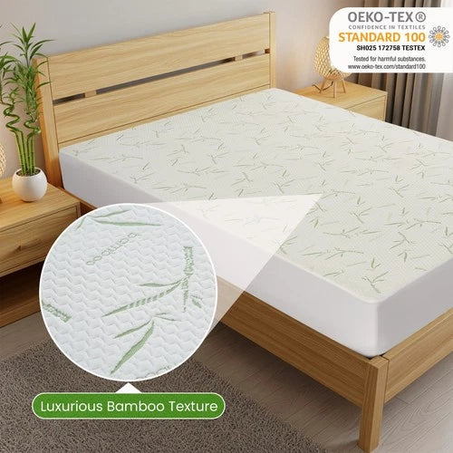 Bamboo Mattress Protector Hypoallergenic & Breathable Waterproof Mattress Cover